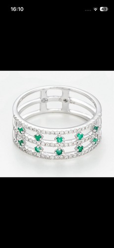 Bague blanc émeraude - blanc,