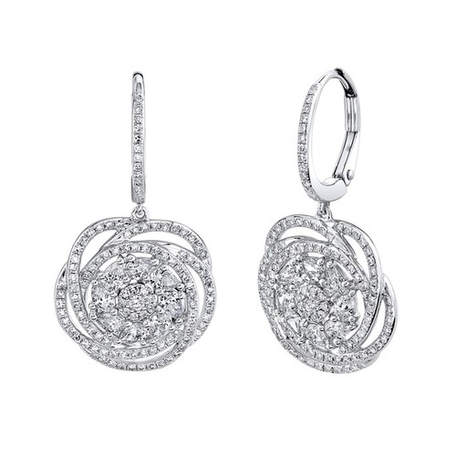 14k blanc diamant fleur - blanc,
