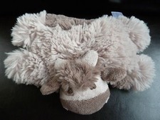 G12. DOUDOU PELUCHE QUAX VACHE MARRON BEIGE TAUPE SCRATCH BILLES TTBE