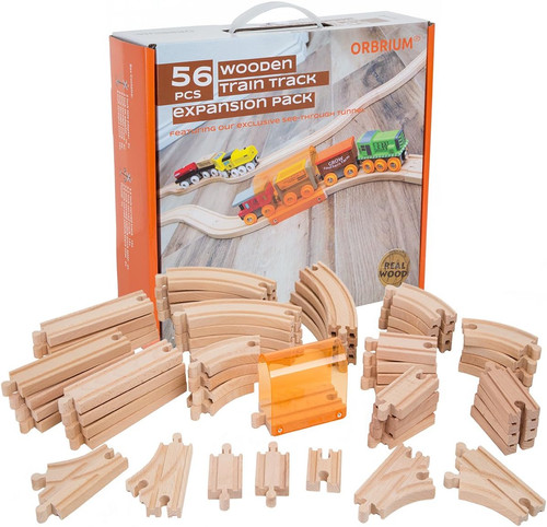 Piece wooden train track - wooden,