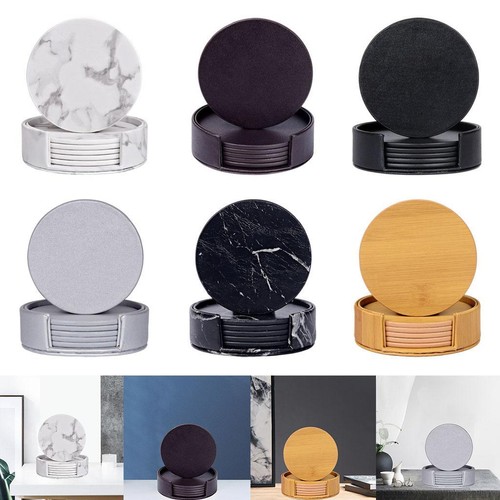 Dessous verre ronds cuir - en,