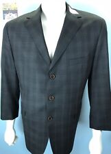Mens Coppley Blazer by Ticknors 37R 100% Wool Charcoal Gray w/ Light Gray Plaid