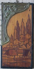 PANNEAU PYROGRAVURE ART NOUVEAU