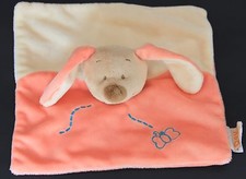 DOUDOU PLAT LAPIN  CHIEN ROSE