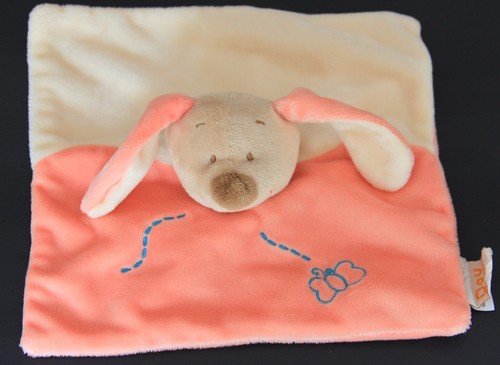 Doudou plat lapin chien rose - doudou,