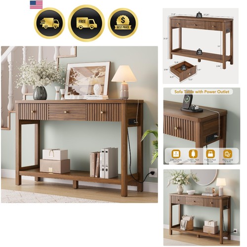 Fluted console table with - fluted,