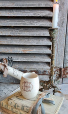 ANCIEN POT A CREME MOUTARDE