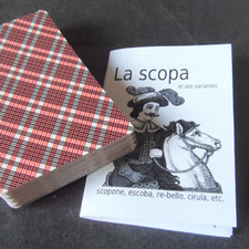 Jeu de cartes de SCOPA avec son livret de règles notice italien HÉRON couleurs