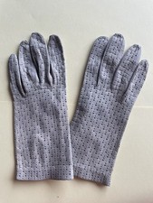 Paire de gants vintage femme peau fine gris perle  ( K 55)