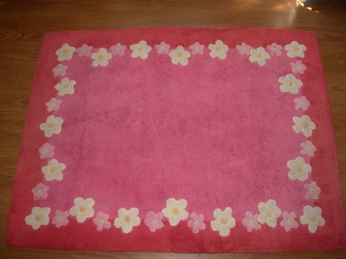 Tapis rose fleur - tapis,