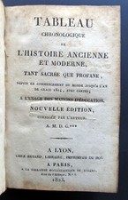 Tableau chronologique Histoire ancienne & moderne, de MDG, ed Rusand, paris 1823