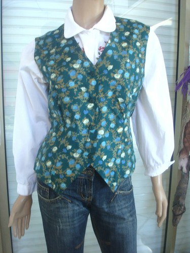 Gilet barman vert - gilet, fonce
