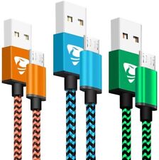 Micro USB Cable Aioneus Fast Android Charging Cord 6FT 3Pack Charging Cable Brai