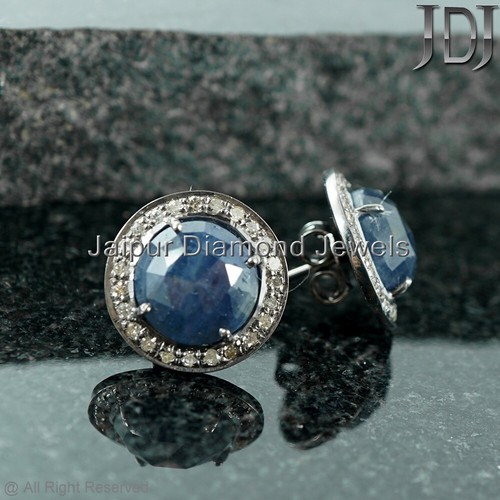 Saphir bleu gemme boucles - gemme,