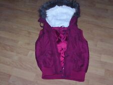 Blouson  doudoune MIM bordeaux sans manches fourré capuche taille 34/36 TBE