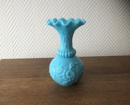 Ancien vase opaline - ancien, bleu