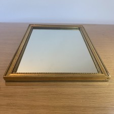 Miroir Mural Ancien Cadre Bois Doré 45x34 Cm 