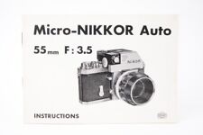 Mode d'emploi pour Objectif  Micro - Nikkor Auto f/3.5 - 55mm (Anglais)