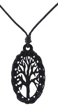 Collier Arbre de Vie - Celte-ovale noir-bois Bijou ethnique Paix BB 1054 A42