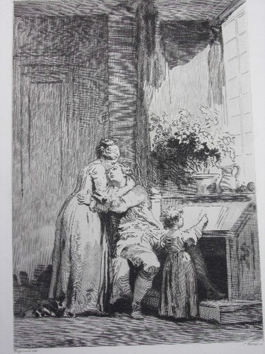 Gravure fragonard 1840 le - gravure,