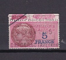 TIMBRE FRANCE FISCAUX 5 FRANCS