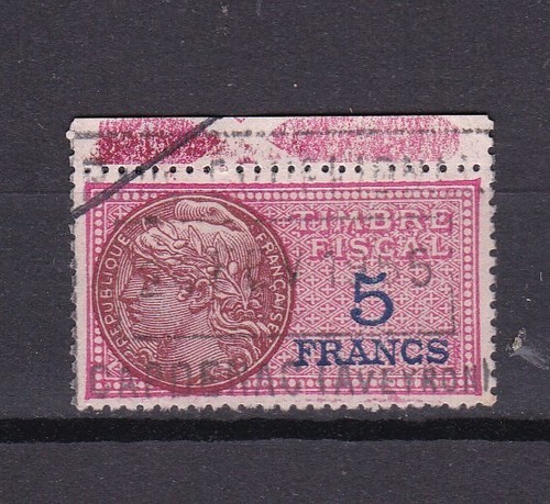 Timbre france fiscaux francs - timbre,