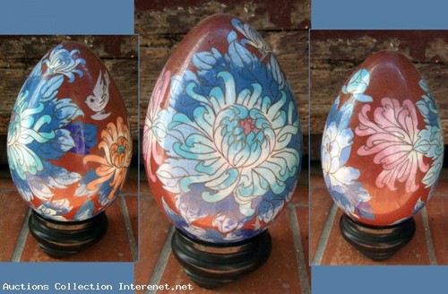 Ancien gros oeuf cloisonné - gros,