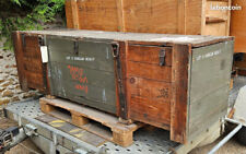 3 très grands coffres en bois 2.10m 1.65m 1.30m Malle militaire Caisse transport