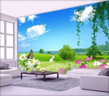 Le voyant vert 3D Plein Mur Mural Photo Papier Peint Impression Maison Décoratio