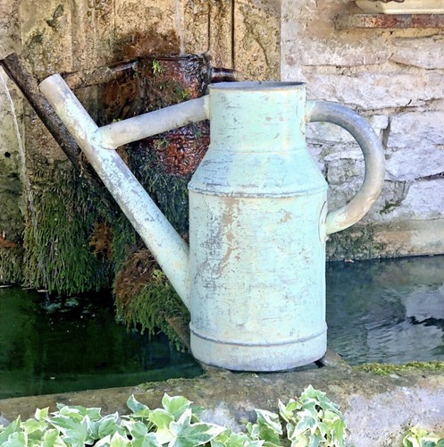 Ancien arrosoir fer - fer, blanc