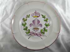 (381) ASSIETTE EN FAIENCE DE L ' EST LES ISLETTES FLEUR DE LYS COURONNE XIX ème