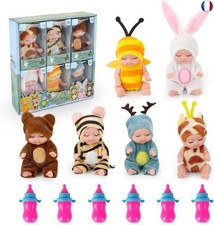 Fiotha Mini Bebe Reborn, Poupee Bebe, Poupée Bébé Reborn, Realiste Poupee 6 Set 