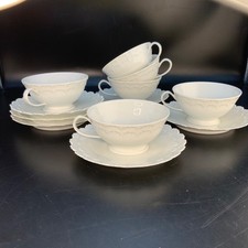 6 Tasses à thé Porcelaine