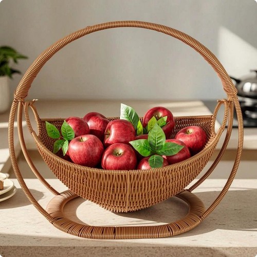 Panier imitation rotin - panier, avec