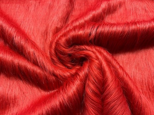 Tissu fausse fourrure rouge - fausse,