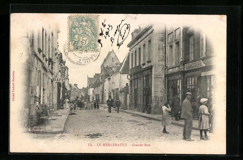 Cpa merlerault grande rue - cpa,