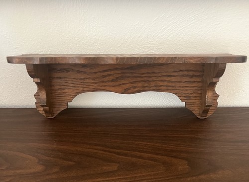 Vintage oak wood wall shelf - vintage,
