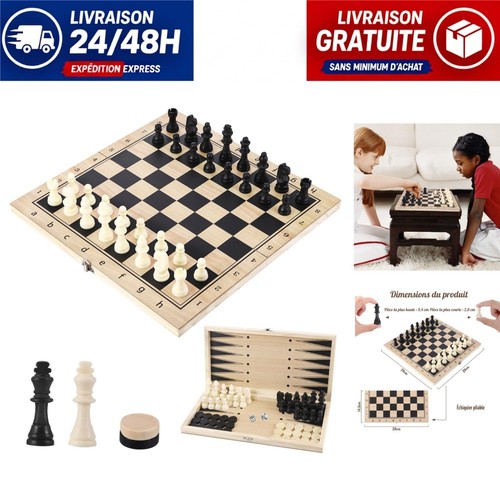Jeu échecs bois en 1 - en, 3