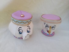 2 PORTE MONNAIES  MADAME SAMOVAR THEIERE ET TASSE ZIP LA BELLE ET LA BÊTE DISNEY