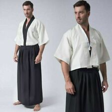 Hommes Japonais Kimono Yukata Ensemble Peignoir Robe Déguisement Cosplay Rétro