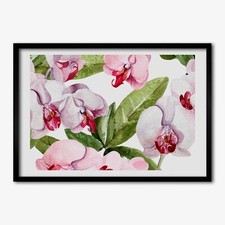 Tulup Photo 100x70cm Cadre Le salon MDF Décor Orchidées roses