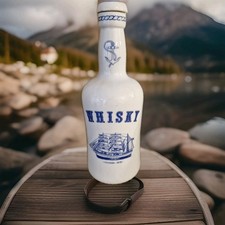 Superbe bouteille à whisky de collection en céramique guillen espagne