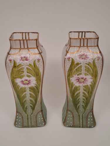 Vase verre emaille - vase,