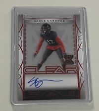 2022 TRINITY AHMAD SAUCE GARDNER AUTO  LEAF RC ROOKIE CARD /5 CLEAR