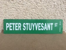 Ancienne réplique de plaque de rue US / Peter Stuyvesant / Bibelot / Déco