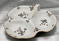 PLAT A MENDIANTS PORCELAINE DE LIMOGES UNION PORCELAINIERE DECOR AUX BARBEAUX