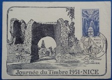 France, carte premier jour n°879, journée du timbre 1951