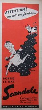 PUBLICITÉ PRESSE 1955 PORTEZ LE BAS SCANDALE ATTENTION ON VOIT VOS JAMBES- VACHE