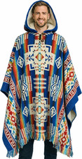 Alpaca Mens Poncho with Hood