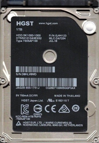 Hgst 1tb - 1tb, (hts541010a9e632)